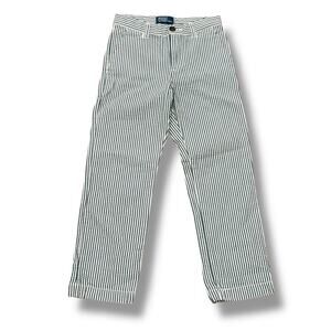 Polo Ralph Lauren Boys Size 7 Green Striped Cotton Seersucker Pants Preppy